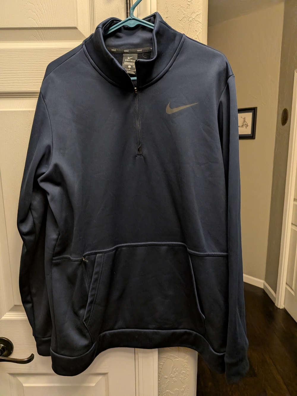 Nike Men's Dark Navy Half-Zip Performance Pullover